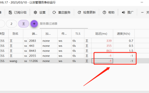 v2rayN的延迟是-1ms的原因和解决方法