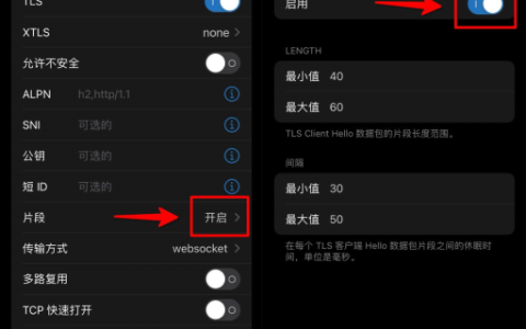 v2rayN-VLESS 支持 tlsHello分片